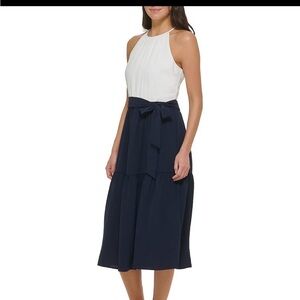 DKNY
Halter Neck Sleeveless Tie Waist Tiered Skirt Dress